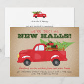 Decking Nieuwe Zalen Kersttruck Feestelijke Verhui Aankondiging (Voorkant / Achterkant)