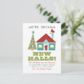 Decking Nieuwe Zalen Kerstvakantie Verhuizen Aankondigingskaart (Staand voorkant)