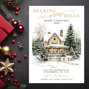 Decking Nieuwe Zalen Nieuwe Home Kerst Verhuizen Aankondiging
