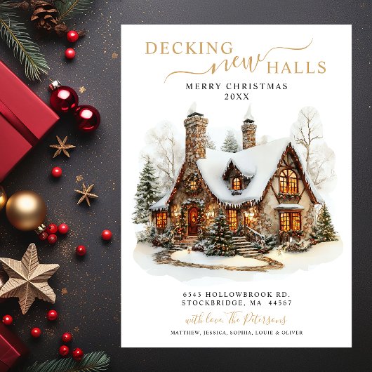 Decking Nieuwe Zalen Nieuwe Home Kerst Verhuizen Aankondiging