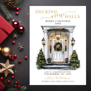 Decking Nieuwe Zalen Nieuwe Home Kerst Verhuizen Aankondiging