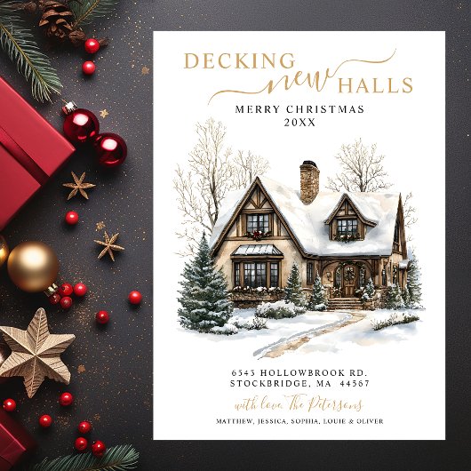 Decking Nieuwe Zalen Nieuwe Home Kerst Verhuizen Aankondiging