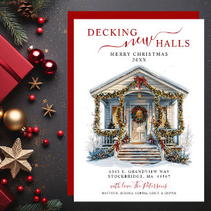Decking Nieuwe Zalen Nieuwe Home Kerst Verhuizen Aankondiging