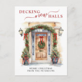 Decking Nieuwe Zalen Nieuwe Home Kerst Verhuizen Aankondigingskaart (Voorkant)