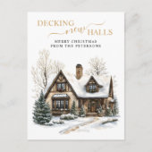 Decking Nieuwe Zalen Nieuwe Home Kerst Verhuizen Aankondigingskaart (Voorkant)