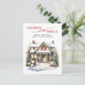 Decking Nieuwe Zalen Nieuwe Home Kerst Verhuizen Aankondigingskaart (Staand voorkant)