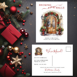 Decking Nieuwe Zalen Nieuwe Home Kerst Verhuizen Aankondigingskaart