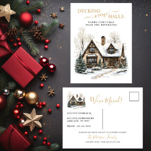Decking Nieuwe Zalen Nieuwe Home Kerst Verhuizen Aankondigingskaart
