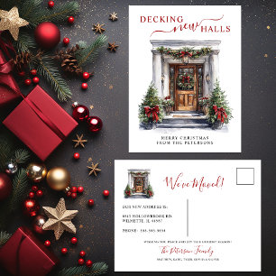 Decking Nieuwe Zalen Nieuwe Home Kerst Verhuizen Aankondigingskaart