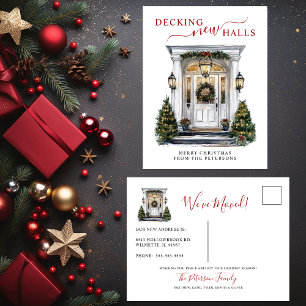 Decking Nieuwe Zalen Nieuwe Home Kerst Verhuizen Aankondigingskaart