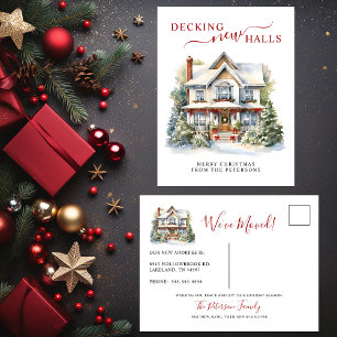 Decking Nieuwe Zalen Nieuwe Home Kerst Verhuizen Aankondigingskaart