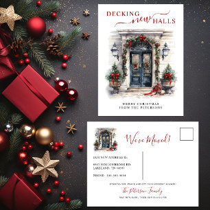Decking Nieuwe Zalen Nieuwe Home Kerst Verhuizen Aankondigingskaart