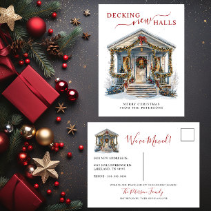 Decking Nieuwe Zalen Nieuwe Home Kerst Verhuizen Aankondigingskaart