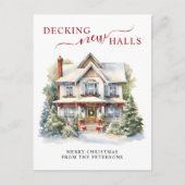 Decking Nieuwe Zalen Nieuwe Home Kerst Verhuizen Aankondigingskaart (Voorkant)