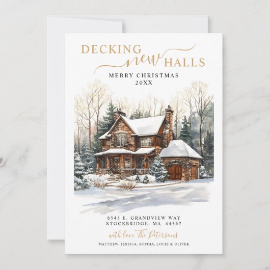 Decking Nieuwe Zalen Rustiek Nieuwe Huis Kerstmis Aankondiging (Voorkant)