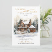 Decking Nieuwe Zalen Rustiek Nieuwe Huis Kerstmis Aankondiging (Staand voorkant)