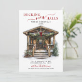 Decking Nieuwe Zalen Rustiek Nieuwe Huis Kerstmis  Aankondiging (Staand voorkant)