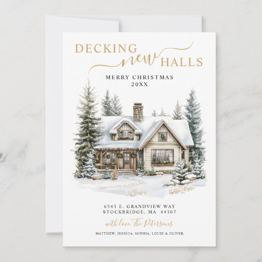 Decking Nieuwe Zalen Rustiek Nieuwe Huis Kerstmis  Aankondiging (Voorkant)