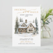 Decking Nieuwe Zalen Rustiek Nieuwe Huis Kerstmis  Aankondiging (Staand voorkant)