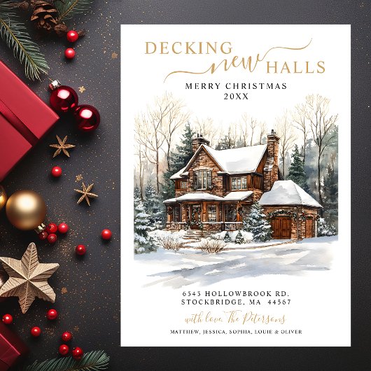 Decking Nieuwe Zalen Rustiek Nieuwe Huis Kerstmis Aankondiging