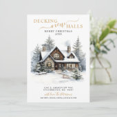 Decking Nieuwe Zalen Rustiek Nieuwe Huis Kerstmis Aankondiging (Staand voorkant)