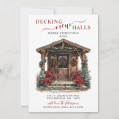 Decking Nieuwe Zalen Rustiek Nieuwe Huis Kerstmis Aankondiging (Voorkant)