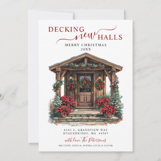 Decking Nieuwe Zalen Rustiek Nieuwe Huis Kerstmis Aankondiging (Voorkant)