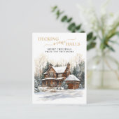 Decking Nieuwe Zalen Rustiek Nieuwe Huis Kerstmis  Aankondigingskaart (Staand voorkant)