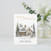 Decking Nieuwe Zalen Rustiek Nieuwe Huis Kerstmis  Aankondigingskaart (Staand voorkant)