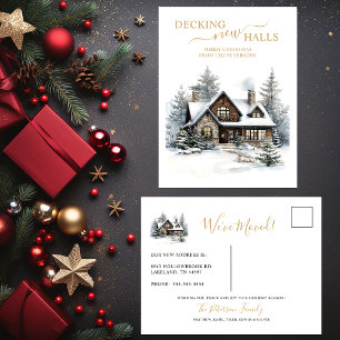 Decking Nieuwe Zalen Rustiek Nieuwe Huis Kerstmis  Aankondigingskaart