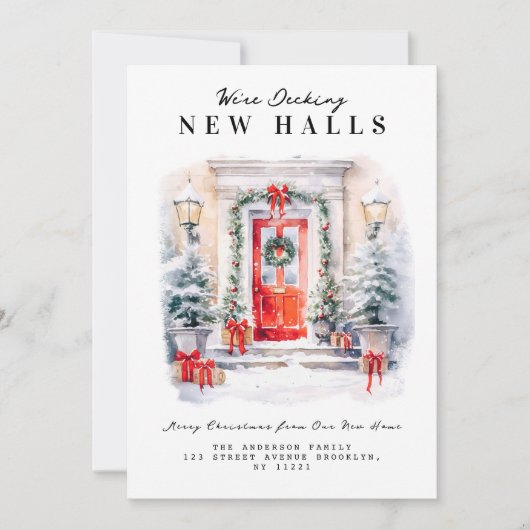 DECKING NIEUWE ZALEN | Verhuisaankondiging Feestdagenkaart (Voorkant)