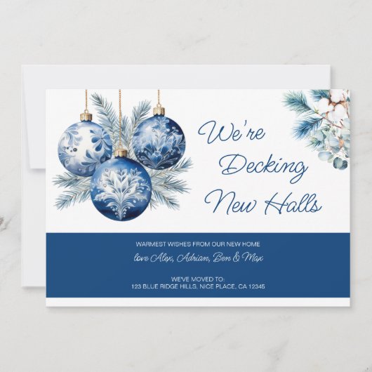 Decking nieuwe zalen We hebben verplaatst Kerstmis Feestdagenkaart (Voorkant)