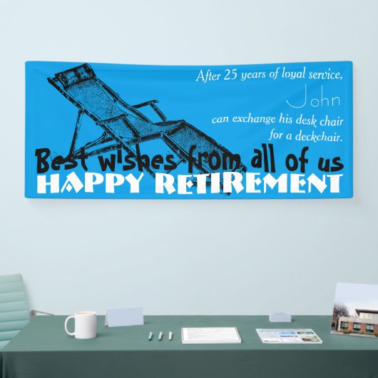 Deckstoel Happy Retirement Party Banner (Beurs)