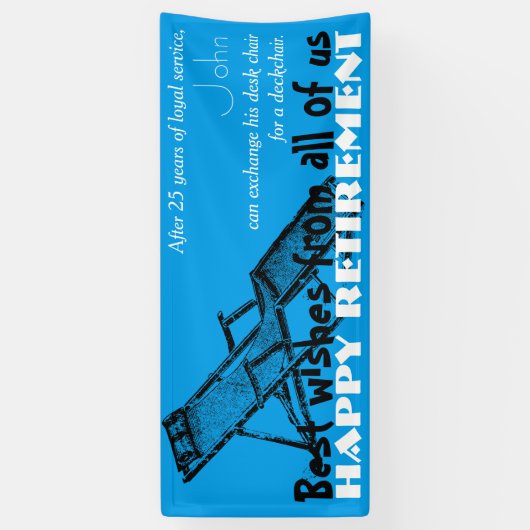 Deckstoel Happy Retirement Party Banner (Verticaal)