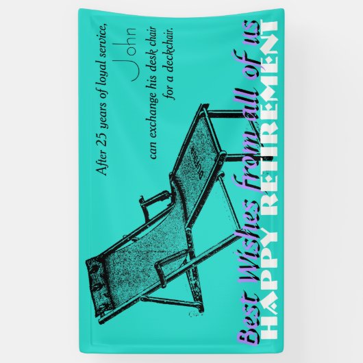 Deckstoel Happy Retirement Party Banner 2 (Verticaal)