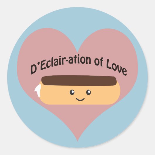 D'eclair-ation of Love Ronde Sticker (Voorkant)