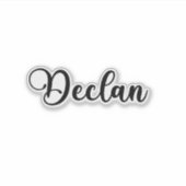 Declan naam - handgeschreven kalligrafie sticker (Voorkant)