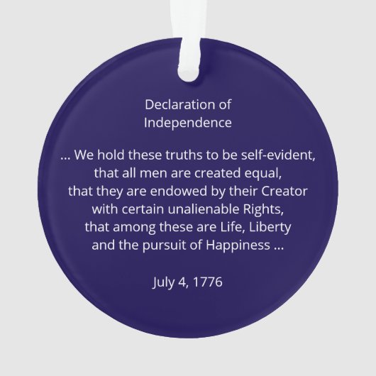 Declaration of Independence 250th Anniversary USA  Ornament (achterkant)