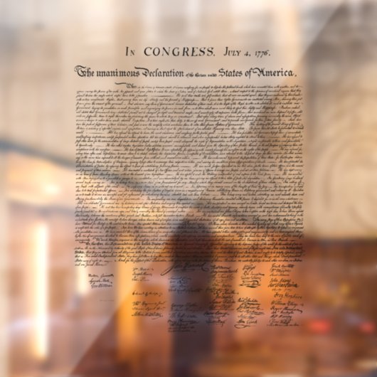 Declaration of Independence Raamsticker (Vel 2)
