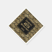 Deco 40th Birthday Party (zwart en goudkunst) Servet (Hoek)