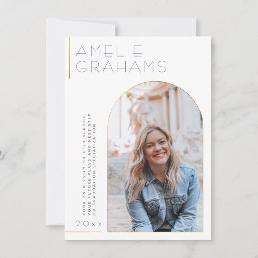 Deco | Aankondiging Afstuderen Elegant Gold Arch (Voorkant)
