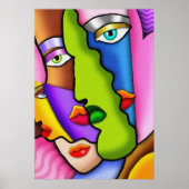 Deco Abstract mooi faces Poster (Voorkant)