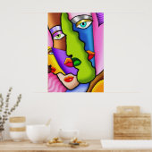 Deco Abstract mooi faces Poster (Keuken)