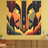 Deco-abstractie Canvas Afdruk (Insitu (Woonkamer))