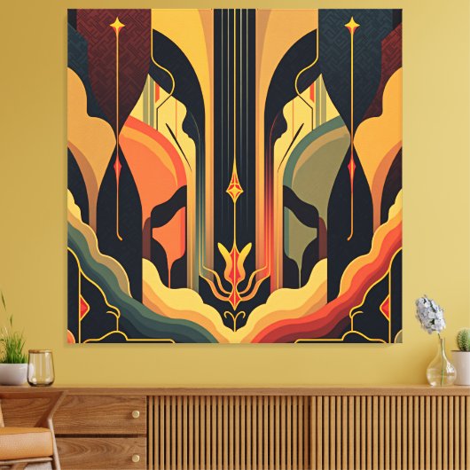 Deco-abstractie Canvas Afdruk (Insitu (Woonkamer))