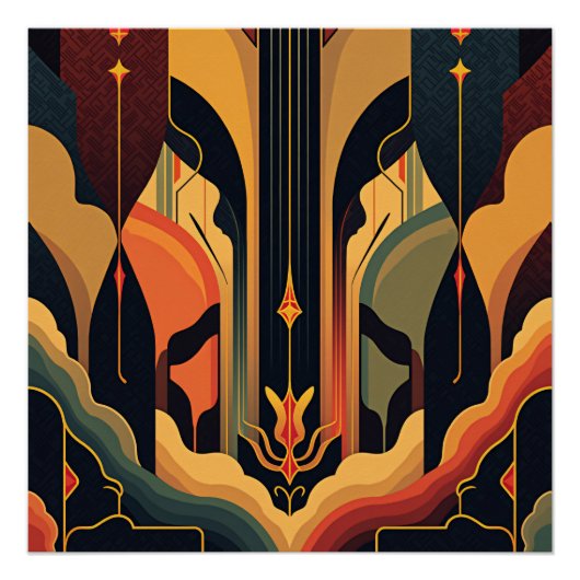 Deco Abstraction Glossy Perfect Poster (Voorkant)