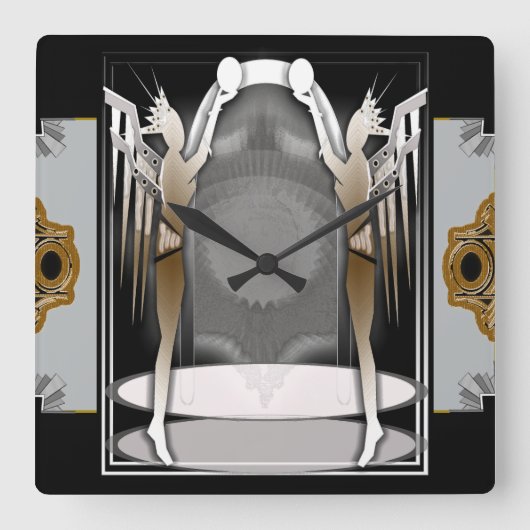 deco angels vierkante klok (Voorkant)