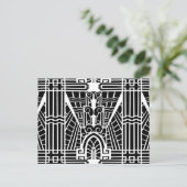 Deco Architecture Pattern, Black and White Briefkaart (Staand voorkant)