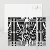 Deco Architecture Pattern, Black and White Briefkaart (Voorkant / Achterkant)