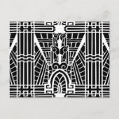 Deco Architecture Pattern, Black and White Briefkaart (Voorkant)
